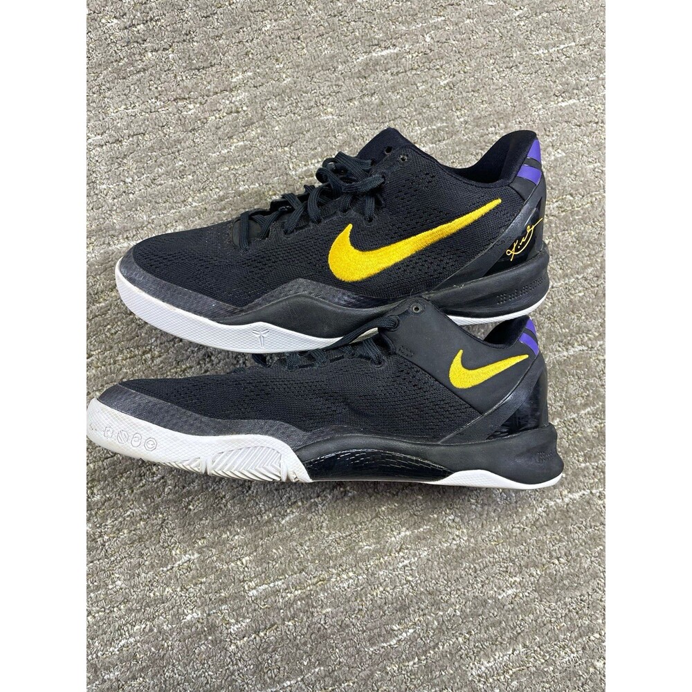 Nike Kobe 8 GS Basketball Sneaker Black Yellow Purple FN0266-002 6Y